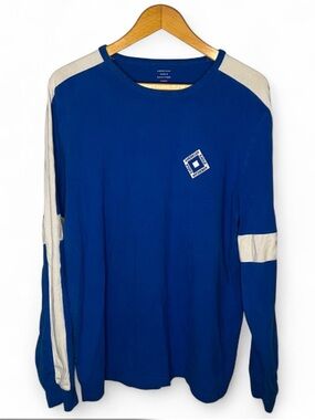 American Eagle Active Long Sleeve Tee Size M Blue Colorblock